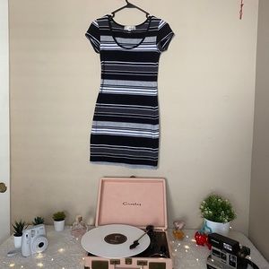 Black and Gray Striped Dress
